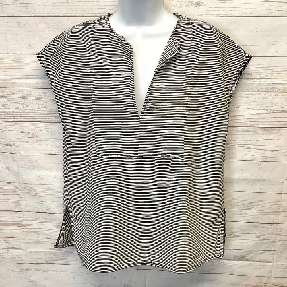 jenni kayne striped cotton blend top
